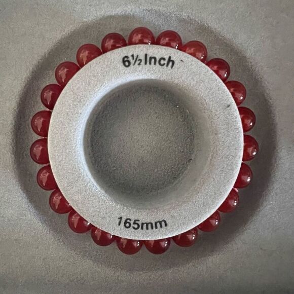 Carnelian Crystal Beaded‎ Stretch Bracelet - Picture 5 of 7